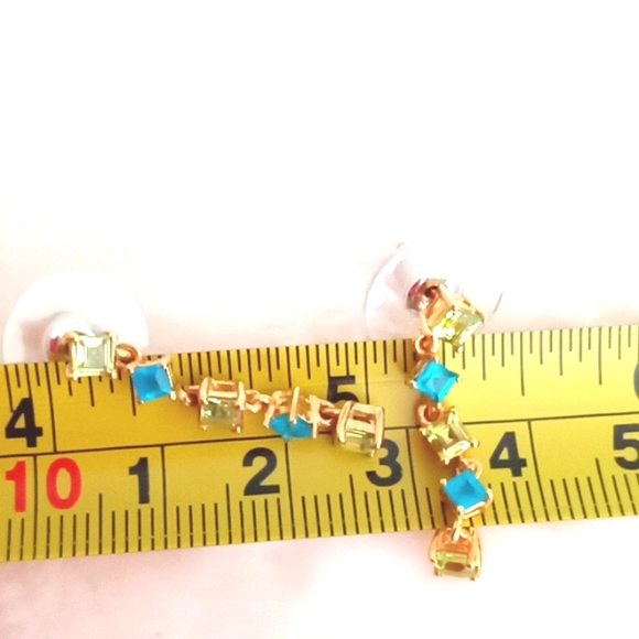 ARIZONA PERIDOT AND NEON APATITE DANGLE EARRINGS - Picture 3 of 5